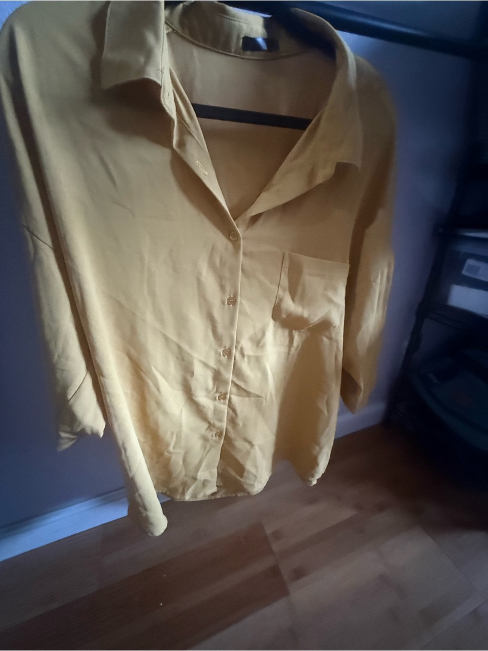 SHEIN Mustard Yellow Button-Down Shirt